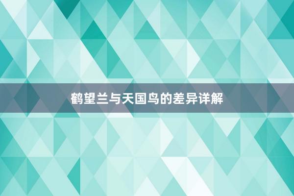 鹤望兰与天国鸟的差异详解